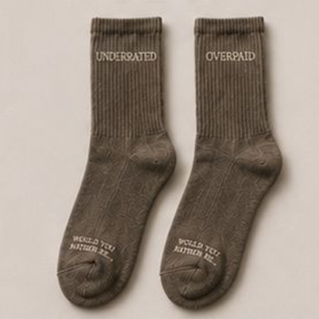 MOCHA TAUPE CREW SOCKS
